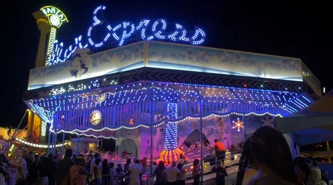 Toronto CNE The Ex Night Light Up Ride Slow Motion Vídeos de archivo 67400847