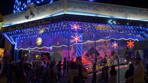 Toronto CNE The Ex Night Light Up Rides 스톡 동영상 67401994