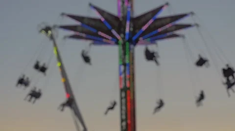 Toronto CNE The Ex Sunset Large Sky Swing Tower Silhouette Slow Motion Close Up 스톡 동영상 67411876