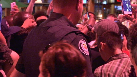 Toronto crowds mob Mayor Rob Ford at Danforth community event Stock Footage 40716496