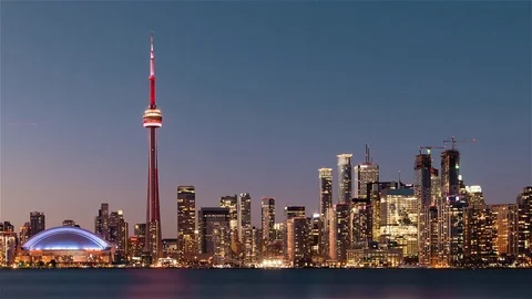 Toronto from Day to Night Stock Footage 84865651