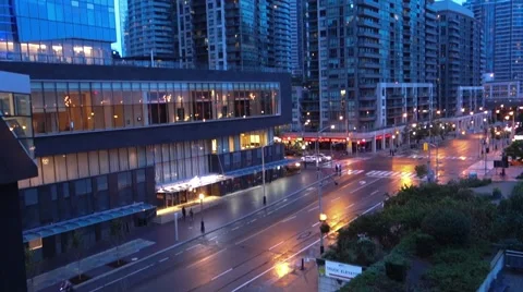 Toronto downtown condo evening blue hour Stock Footage 54761359