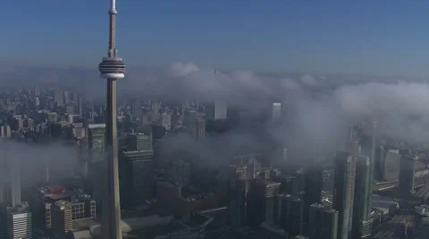 Toronto Downtown Early Morning Mist East1 Stock Footage 59883988