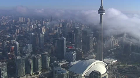 Toronto Downtown Early Morning Mist Stock Footage