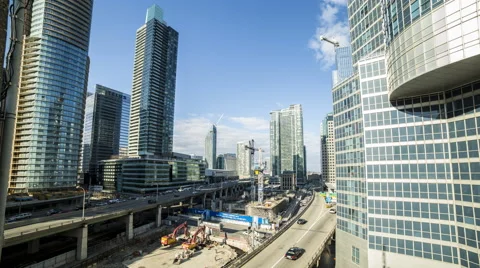 Toronto Downtown Freeway during Day Stock Footage 68659428