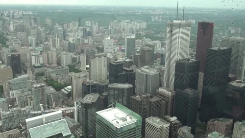 Toronto downtown, top panoramic view from CN tower. 스톡 동영상 76667261
