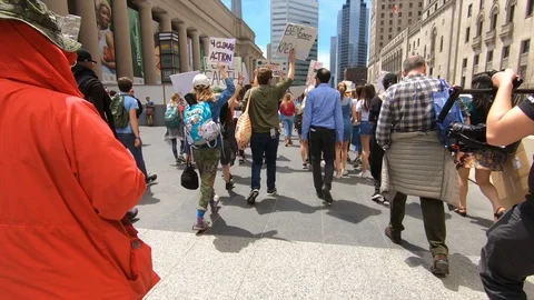 Toronto during climate strike Stock Footage 124500386