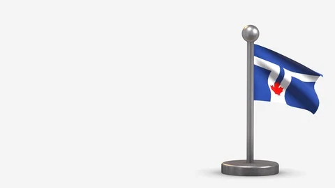 Toronto Flag 3D waving flag animation on tiny flagpole. Video stock 120800842