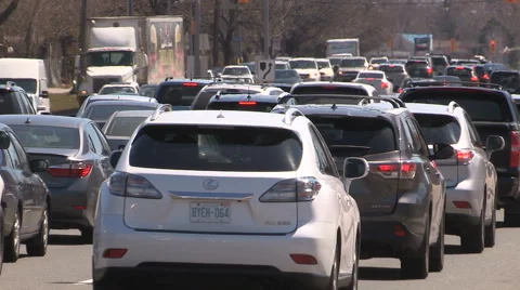Toronto gridlock traffic jam in city streets v3 Stock Footage 62307748