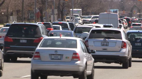 Toronto gridlock traffic jam in city streets v4 Stock Footage 62307813