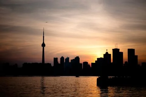 Toronto Harbor at Sunset Stock Photos