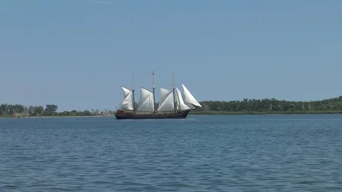 Toronto Harbor TallShip Stock Footage 93423398