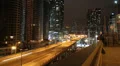 Toronto highway at night. Timelapse. Zoom out. HD Footage