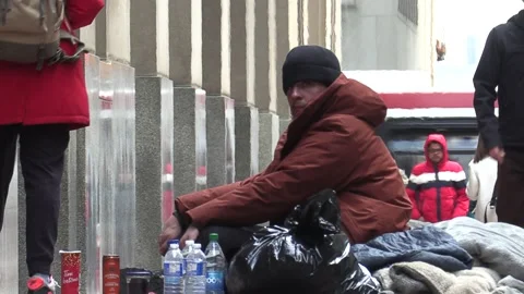 Toronto homeless people live city street... | Stock Video | Pond5