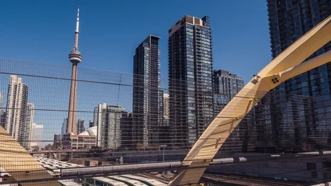Toronto Hyperlapse Bridge CN Tower 스톡 동영상 90095212