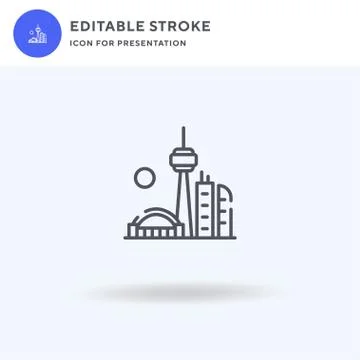 Toronto icon vector, filled flat sign, solid pictogram isolated on white, log Illustrazione stock