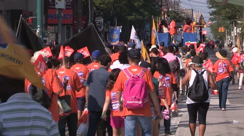 Toronto labor day parade as thousands of workers protest for labour unions Stock Footage 54424706