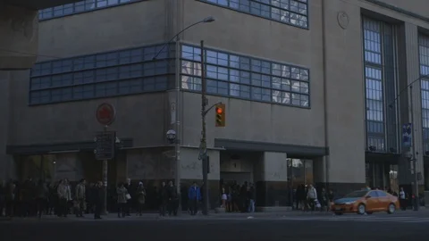 Toronto Lakeshore Intersection In Front Of Air Canada Centre Stock Footage 117058905
