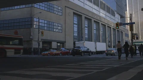 Toronto Lakeshore Intersection In Front Of Air Canada Centre Stock Footage 117058938