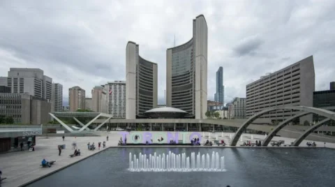 Toronto - Nathan Phillips Square (City Hall) 4K Stock Footage 53859905