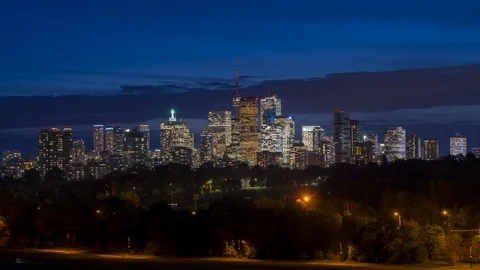 Toronto Night City Stock Footage 100792182