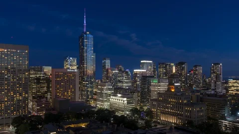 Toronto Night City Skyline Stock Footage 100650714