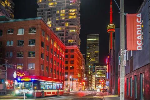 Toronto night view (Canada) Stock Photos