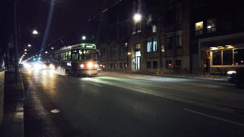 TORONTO, Ontario Canada – DECEMBER 28 2019: TTC CLRV-Style Streetcar on its Видео 124261953