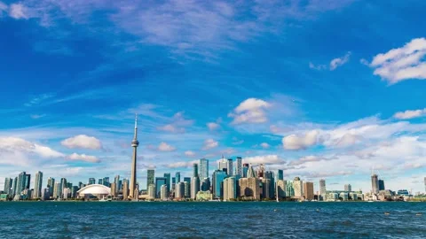 Toronto panoramic skyline in a sunny day, Ontario, Canada Stock Footage 168588397