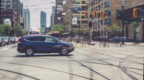 Toronto Queen Spadina Intersection Timelapse Day 스톡 동영상 57837280
