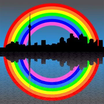 Toronto with rainbow Ilustración de archivo