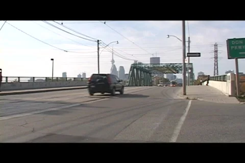 Toronto -Red Rocket and CN Tower Stock Footage 548545