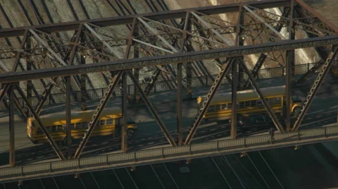 Toronto School Buses on Bathurst St. Stock Footage 57458366