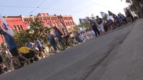 Toronto, On Sept 4 2025 Labor day parade protest for unions and skilled trades Stock-Footage 341346529