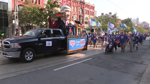 Toronto, On Sept 4 2025 Labor day parade protest for unions and skilled trades Video stock 341346552