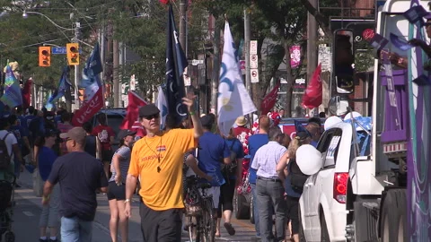 Toronto, On Sept 4 2025 Labor day parade protest for unions and skilled trades Video stock 341346572