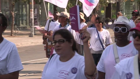 Toronto, On Sept 4 2025 Labor day parade protest for unions and skilled trades Video stock 341346579
