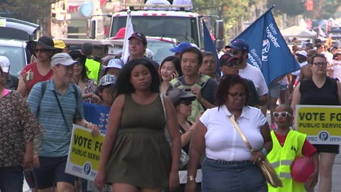 Toronto, On Sept 4 2025 Labor day parade protest for unions and skilled trades 動画素材 341346609