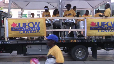 Toronto, On Sept 4 2025 Labor day parade protest for unions and skilled trades Stock-Footage 341346665
