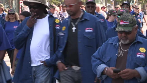 Toronto, On Sept 4 2025 Labor day parade protest for unions and skilled trades Video stock 341346685