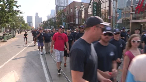 Toronto, On Sept 4 2025 Labor day parade protest for unions and skilled trades Video stock 341346743