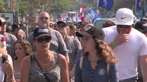 Toronto, On Sept 4 2025 Labor day parade protest for unions and skilled trades Stock-Footage 341346749