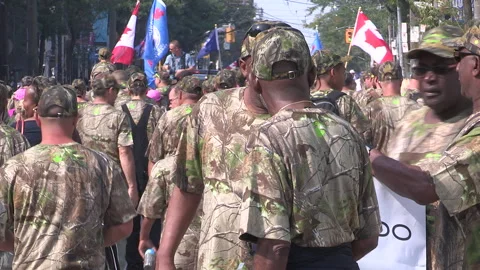 Toronto, On Sept 4 2025 Labor day parade protest for unions and skilled trades Stock-Footage 341346779