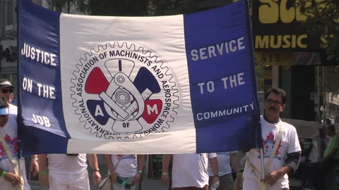 Toronto, On Sept 4 2025 Labor day parade protest for unions and skilled trades Video stock 341346863