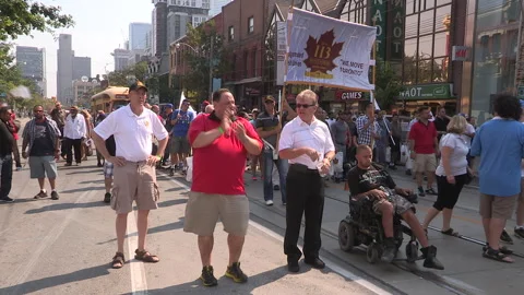 Toronto, On Sept 4 2025 Labor day parade protest for unions and skilled trades Stock-Footage 341346895