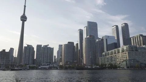 Toronto Skyline 4K Flat Raw Footage Stock Footage 113054202