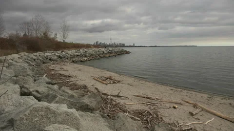 Toronto Skyline Beach. Stock Footage 57665102