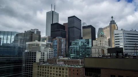 Toronto Skyline with Clouds Stock Footage 68659036