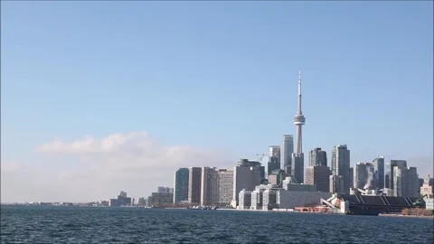 Toronto skyline from docks 4 Stock Footage 133291209