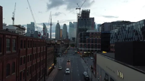 Toronto skyline from Front and Berkeley Stock Footage 172338001